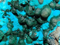 Chrysocolla and  malachite.